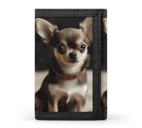 HJKBCV Cute Chihuahua Trifold Wallet Credit Card Purse Portable Outdoor Sports Wallets Pocket Coin Wallet with Id Window for Men Women, style, One Size
