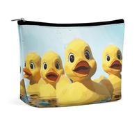 HJKBCV Cute Yellow Rubber Ducky PU Leather Travel Makeup Bag Mini Pocket Cosmetic Bag for Women Portable Handbag Closure Organizer Makeup Case Toiletry Bag, style, One Size