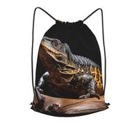 HJKBCV Drawstring Backpack Woemn Men Sports Gym Sack Lightweight Drawstring Bags Reptile Monitor Lizard Cinch Bag Sackpack For Work Swim Travel