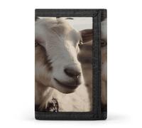 HJKBCV Goat on Hillside Trifold Wallet Credit Card Purse Portable Outdoor Sports Wallets Pocket Coin Wallet with Id Window for Men Women, style, One Size