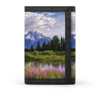 HJKBCV Grand Teton National Park Trifold Wallet Credit Card Purse Portable Outdoor Sports Wallets Pocket Coin Wallet with Id Window for Men Women, style, One Size