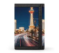 HJKBCV Las Vegas Night Trifold Wallet Credit Card Purse Portable Outdoor Sports Wallets Pocket Coin Wallet with Id Window for Men Women, style, One Size