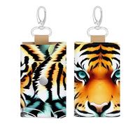 HJKBCV Leather Car Key Protector Mini Little Fat Tiger Head Anti-Theft Pouch Waterproof Credit Card Protector Case Anti-Theft Pouch for Car Keys, Bank Cards, Coins, Style, One Size