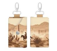 HJKBCV Leather Car Key Protector Mini West Desert Cowboys Riding Anti-Theft Pouch Waterproof Credit Card Protector Case Anti-Theft Pouch for Car Keys, Bank Cards, Coins, Style, One Size