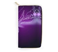 HJKBCV Leather Wallet for Women Men Lovely Purple Butterfly Slim Billfold Purse Credit Card Bag with Zipper Waterproof Long Wallet for Gift Work Travel Daily Use, style, 19.7x10.5cm