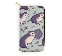 HJKBCV Leather Wallet for Women Men Opossum Slim Billfold Purse Credit Card Bag with Zipper Waterproof Long Wallet for Gift Work Travel Daily Use, style, 19.7x10.5cm