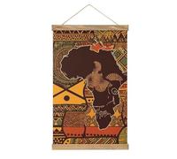 HJKBCV Linen Hanging Painting African Map Ethnic Pattern Tapestry Wall Hanging Modern Wall Decor Art Painting Vintage Hanging Poster Tapestries for Bedroom Living Room