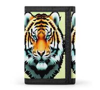 HJKBCV Little Fat Tiger Head Trifold Wallet Credit Card Purse Portable Outdoor Sports Wallets Pocket Coin Wallet with Id Window for Men Women, style, One Size