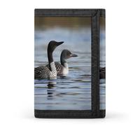 HJKBCV Loon Birds Trifold Wallet Credit Card Purse Portable Outdoor Sports Wallets Pocket Coin Wallet with Id Window for Men Women, style, One Size
