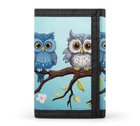 HJKBCV Owls on A Branch Trifold Wallet Credit Card Purse Portable Outdoor Sports Wallets Pocket Coin Wallet with Id Window for Men Women, style, One Size