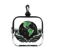 HJKBCV Small Neoprene Pouch, Mini Portable Makeup Bag With Carabiner Keychain Waterproof Travel Coin Purse Storage Bag Protect The Earth Clutch Cosmetic Organizer For Women
