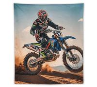 HJKBCV Sport Motorcycle Motocross Racing Theme Tapestry Wall Hanging Personalized Custom Tapestry Customized Backdrop Banner Wall Decor Wall Art Boho Home Decoration for Bedroom Living Room