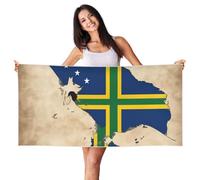 HJKdfv Solomon Islands Flag Map With Cross Lines Print Quick Dry Soft Beach Towels, Absorbent And Lightweight, For Pool, Cabana, Vacation, And Bath, 140×70cm, Sand Free