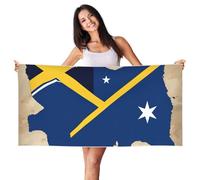 HJKdfv Solomon Islands Flag Map01 Print Quick Dry Soft Beach Towels, Absorbent And Lightweight, For Pool, Cabana, Vacation, And Bath, 140Ã-70cm, Sand Free