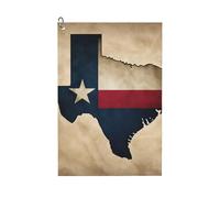 HJKdfv Texas State Flag Map With One Star Print Microfiber Golf Towel For Men And Women With Carabiner Clip, Waffle Pattern, Absorbent And Portable, Golf Bag Caddy Gifts