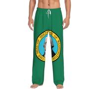 HJKdfv Washington Flag Print Mens Bottoms Pyjama Pants, Soft Lightweight Lounge Trousers Nightwear With Pockets