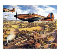 HJKGSX DIY 5D Diamond Painting Kit Airplane town train paint by number adults Full Drill Crystal Rhinestone Embroidery Pictures Art Craft for Home Decor 12x16 inch (Frameless)