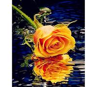 HJKGSX DIY 5D Diamond Painting Yellow rose Crystal Rhinestone Diamond Embroidery Paintings Pictures Arts Craft for Home Decoration 12x16 inch Frameless