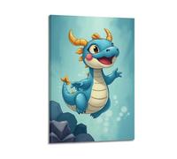 hjkhjt Animal Poster A Blue Dragon Sea Slug Floating Poster Wall Art Canvas Aesthetic Cover Painting for Living Room Bed Room 20x30inch(50x75cm) Frame-style