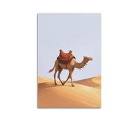 hjkhjt Animal Poster A Camel Walking on Desert Dunes Poster Wall Art Canvas Aesthetic Cover Painting for Living Room Bed Room 12x18inch(30x45cm) Unframe-style