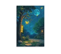 hjkhjt Animal Poster A Firefly Lighting Up The Night Poster Wall Art Canvas Aesthetic Cover Painting for Living Room Bed Room 08x12inch(20x30cm) Unframe-style
