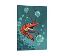 hjkhjt Animal Poster A Mantis Shrimp Punching Bubbles Poster Wall Art Canvas Aesthetic Cover Painting for Living Room Bed Room 12x18inch(30x45cm) Frame-style