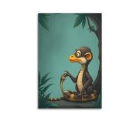 hjkhjt Animal Poster A Mongoose Facing A Cobra Poster Wall Art Canvas Aesthetic Cover Painting for Living Room Bed Room 08x12inch(20x30cm) Unframe-style
