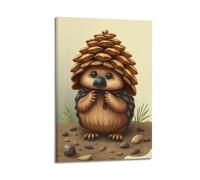 hjkhjt Animal Poster A Pangolin As A Pinecone Disguise Poster Wall Art Canvas Aesthetic Cover Painting for Living Room Bed Room 12x18inch(30x45cm) Frame-style