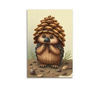 hjkhjt Animal Poster A Pangolin As A Pinecone Disguise Poster Wall Art Canvas Aesthetic Cover Painting for Living Room Bed Room 08x12inch(20x30cm) Unframe-style