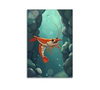 hjkhjt Animal Poster A Pistol Shrimp Creating Cavitation Poster Wall Art Canvas Aesthetic Cover Painting for Living Room Bed Room 12x18inch(30x45cm) Unframe-style