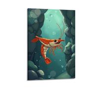 hjkhjt Animal Poster A Pistol Shrimp Creating Cavitation Poster Wall Art Canvas Aesthetic Cover Painting for Living Room Bed Room 20x30inch(50x75cm) Frame-style