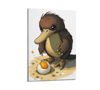 hjkhjt Animal Poster A Platypus Searching for Lost Eggs Poster Wall Art Canvas Aesthetic Cover Painting for Living Room Bed Room 12x18inch(30x45cm) Frame-style
