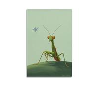 hjkhjt Animal Poster A Praying Mantis Waiting for Its Prey Poster Wall Art Canvas Aesthetic Cover Painting for Living Room Bed Room 16x24inch(40x60cm) Unframe-style