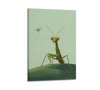 hjkhjt Animal Poster A Praying Mantis Waiting for Its Prey Poster Wall Art Canvas Aesthetic Cover Painting for Living Room Bed Room 08x12inch(20x30cm) Frame-style