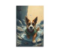 hjkhjt Animal Poster A Rescue Dog Finding Survivors Poster Wall Art Canvas Aesthetic Cover Painting for Living Room Bed Room 08x12inch(20x30cm) Unframe-style