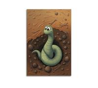 hjkhjt Animal Poster A Worm Wriggling in The Rich Soil Poster Wall Art Canvas Aesthetic Cover Painting for Living Room Bed Room 12x18inch(30x45cm) Unframe-style