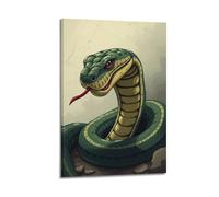 hjkhjt Animal Poster Rattlesnake Coiled Ready Strike Poster Wall Art Canvas Aesthetic Cover Painting for Living Room Bed Room 24x36inch(60x90cm) Frame-style