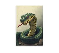 hjkhjt Animal Poster Rattlesnake Coiled Ready Strike Poster Wall Art Canvas Aesthetic Cover Painting for Living Room Bed Room 08x12inch(20x30cm) Unframe-style