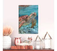 HJKJKKJ Canvas Painting 45x30 CM Wall Art for Living Room Sea Turtle in Water Decorative Painting Wall Decor Posters Abstract Hang Pictures Wall Paintings for Bedroom Office