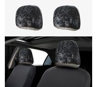 HJKJKKJ Car Headrest Cover 2PCS Personalized Lying on the Carpet Headrest Covers for Car Waterproof Head Rest Covers Universal Cars Headrest Protector Elastic Dust Cover for Most Cars