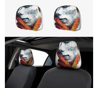 HJKJKKJ Car Headrest Cover 2PCS Personalized Michael Jackson Headrest Covers for Car Waterproof Head Rest Covers Universal Cars Headrest Protector Elastic Dust Cover for Most Cars