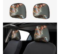 HJKJKKJ Car Headrest Cover 2PCS Personalized Michael Jackson Headrest Covers for Car Waterproof Head Rest Covers Universal Cars Headrest Protector Elastic Dust Cover for Most Cars
