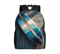 HJKJKKJ Travel Backpack for Women Men Surfboard on Wooden Daypack 15 inch Lightweight Computer Bag Casual Back Pack