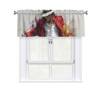 HJKJKKJ Window Valance 137x 46 CM Kitchen Curtains Michael Jackson Valances for Windows Vintage Short Window Curtains Farmhouse Rod Pocket Decorative Curtain Valance for Bedroom Bathroom