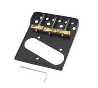 HJKLBGT Bridge Replacement Parts Dual Load Guitar Bridge With Cut-down Sides W/Compensated Brass Saddles For TL Guitar String Through The Body(Black)
