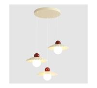 HJLJKG 3-Light Mid Century Pendant Light with White Glass Globes, Adjustable Height Nordic Cream Style Chandelier for Minimalist Kitchen Island, Bedroom, Living Room(3-Lights)