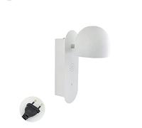 HJLJKG 9W LED Wall Plug In, 3000K-6000K Stepless Dimming Smart Wall Lamp with Voice Control 350° Rotatable Bedroom Wall Light Lighting Fixture for Living Room Stairs Bedside,Gray (Color : White)