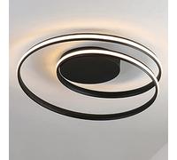 HJLJKG Chandelier, Black Led Ceiling Lamp,45/54W Dimming Ring Led Ceiling Light Fixtures,Linear Creative LED Lights 3000K/4000K/6000K Bedroom Lamps Dining Room Ceiling Lighting(A,50CM)