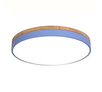 HJLJKG Chandelier, Dimmable Flush Mount Nordic Ceiling Light 1 Pack Set Ultra Thin Natural Wood Flush Mount Metal Frame Lighting 36W 3200LM 3000K Flush Mount Ceiling Light for Kitchen(Blue,50