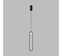 HJLJKG Chandelier, Indoor LED Dimmable Chandelier Minimalist Metal Pendent Lamp Living Room Hallway Adjustable Ceiling Hanging Light Nordic Bedside Suspended Lighting Fixture H17.73in(Noir,A)